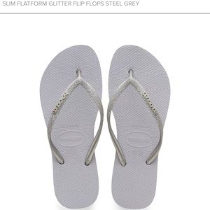 Havaianas Slim Flatform Glitter Flip Flops